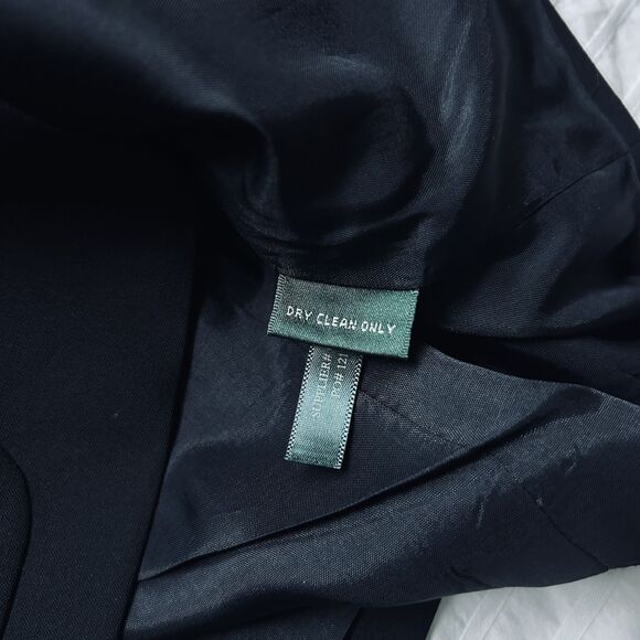 Lauren Ralph Lauren Womens Size 10 Black Wool Blazer FLAW - Picture 10 of 16